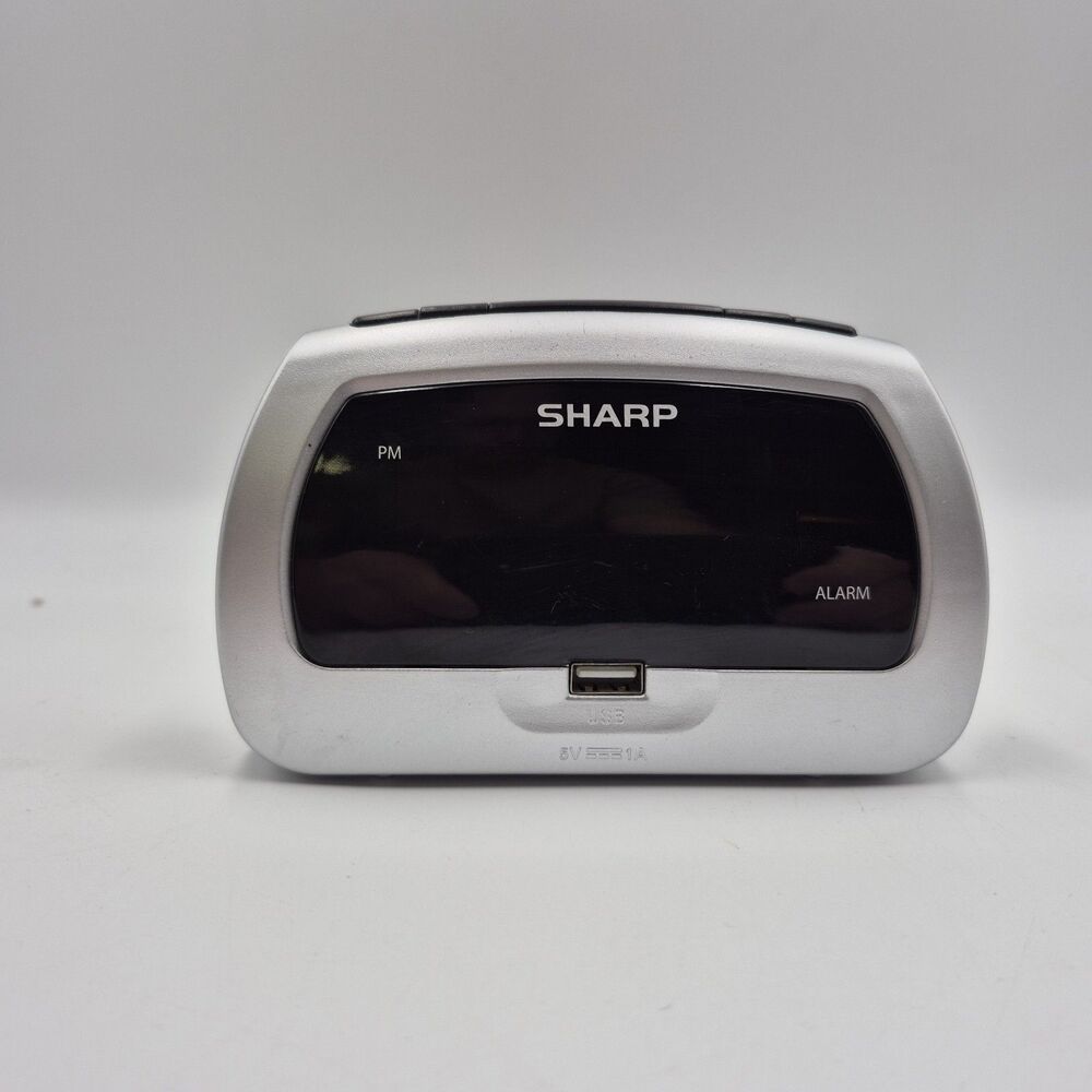 Sharp Alarm Clock Model SPC185, With USB Port. Tested & Working.